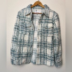 Bb Dakota Plaid White and Green size Medium